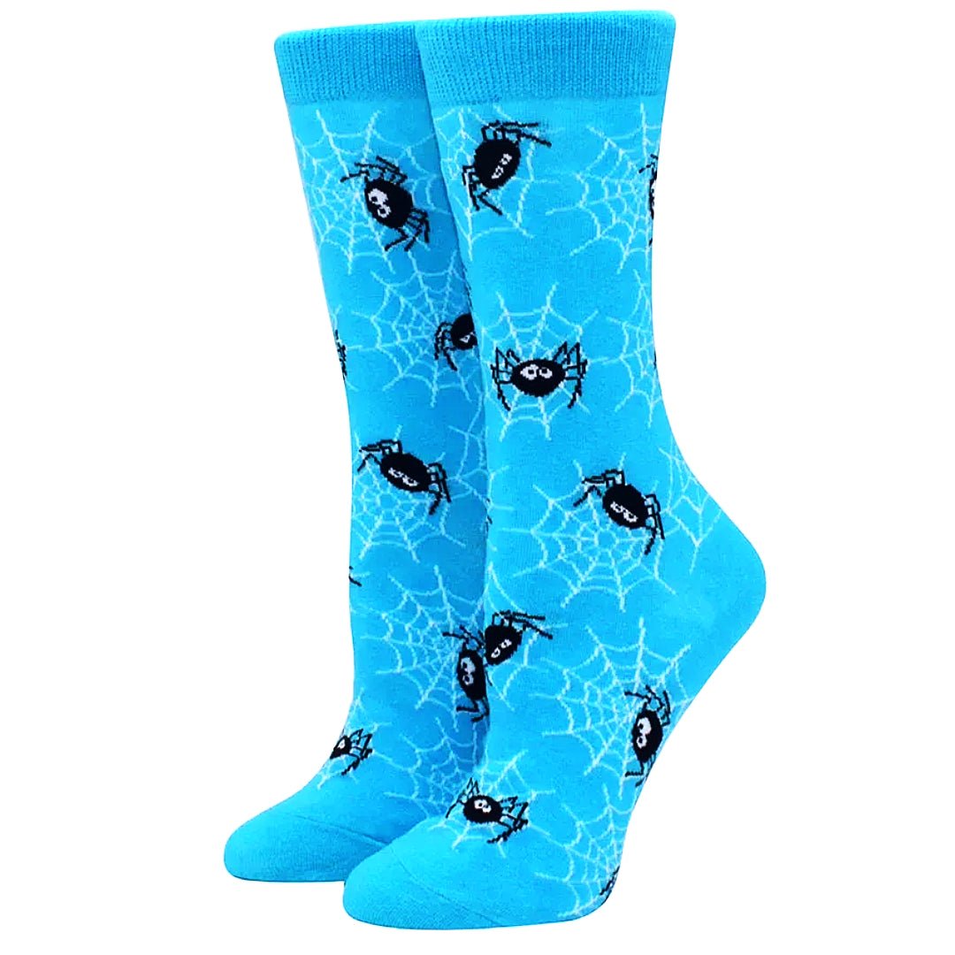 Blue Spider Socks (Adult Medium - Women's Shoe Sizes 5 - 10)