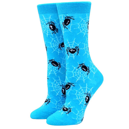 Blue Spider Socks (Adult Medium - Women's Shoe Sizes 5 - 10)