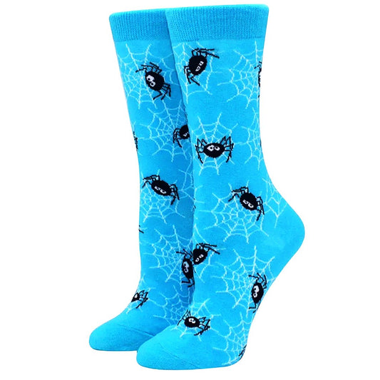 Blue Spider Socks (Adult Medium - Women's Shoe Sizes 5 - 10)