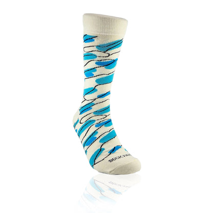 Blue Water Abstract Pattern Socks from the Sock Panda (Adult Large)