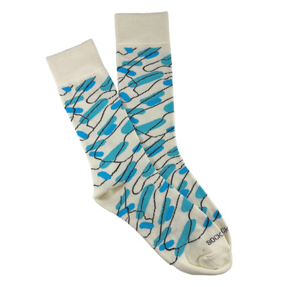 Blue Water Abstract Pattern Socks from the Sock Panda (Adult Large)