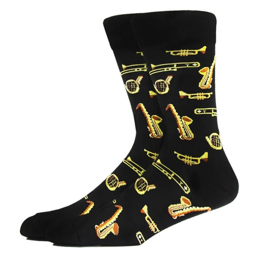 Brass Band Jazzy Socks from the Sock Panda (Adult Large)