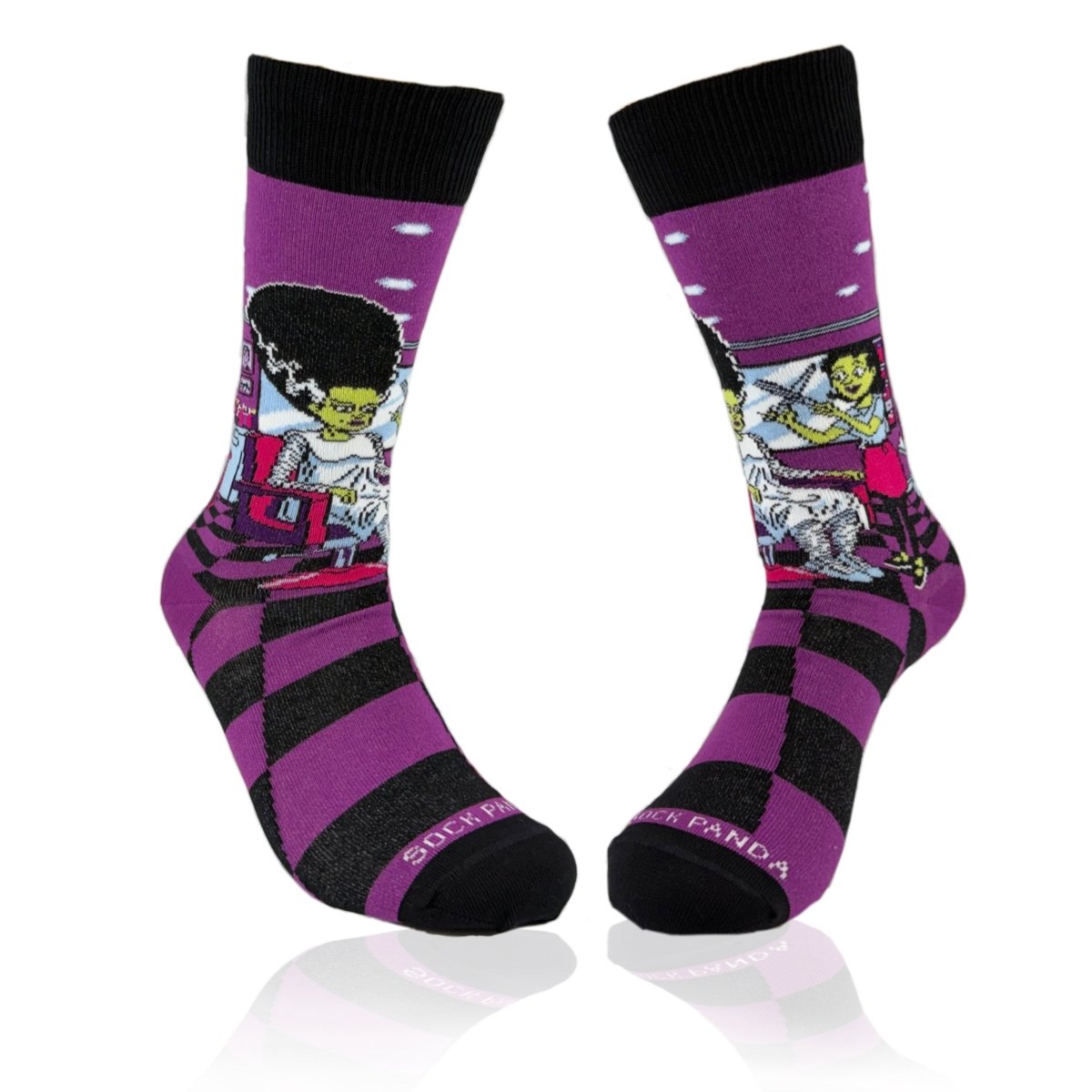 Bride of Frankenstein Haircut Socks (Adult Medium - Women's Shoe Sizes 5-10) BrideFrankMd