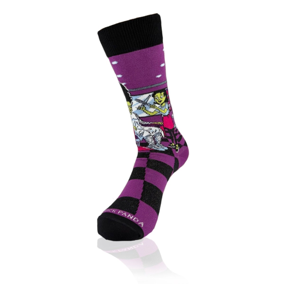 Bride of Frankenstein Haircut Socks (Adult Medium - Women's Shoe Sizes 5-10) BrideFrankMd