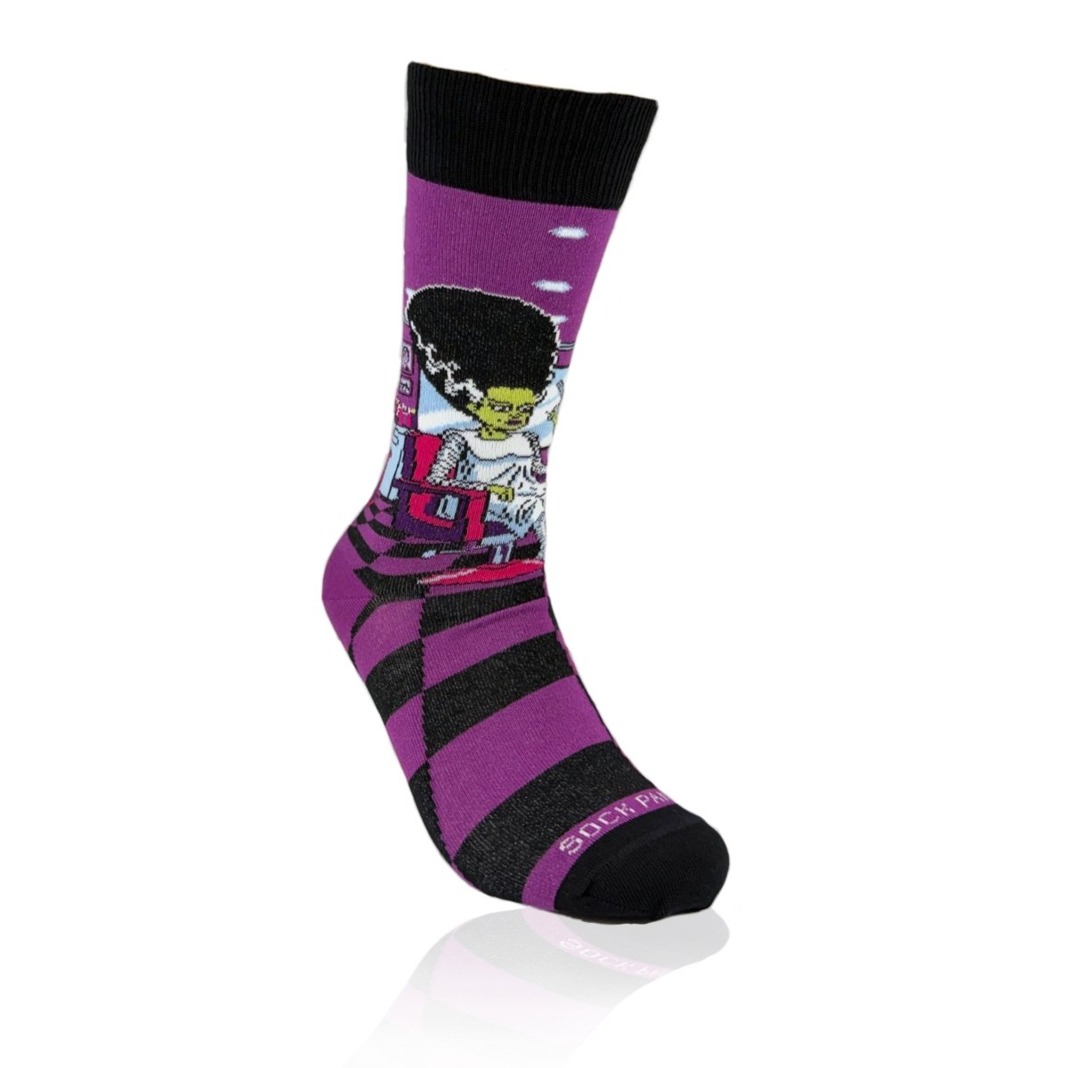 Bride of Frankenstein Haircut Socks (Adult Medium - Women's Shoe Sizes 5-10) BrideFrankMd