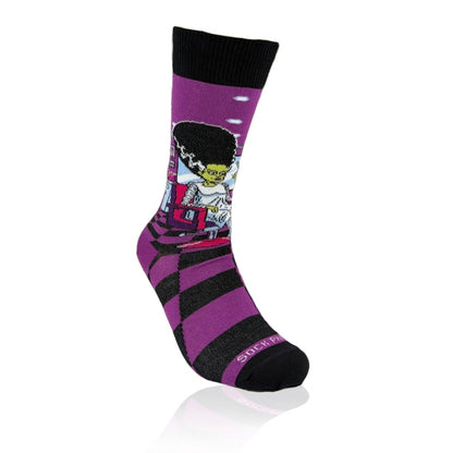 Bride of Frankenstein Haircut Socks (Adult Medium - Women's Shoe Sizes 5-10) BrideFrankMd