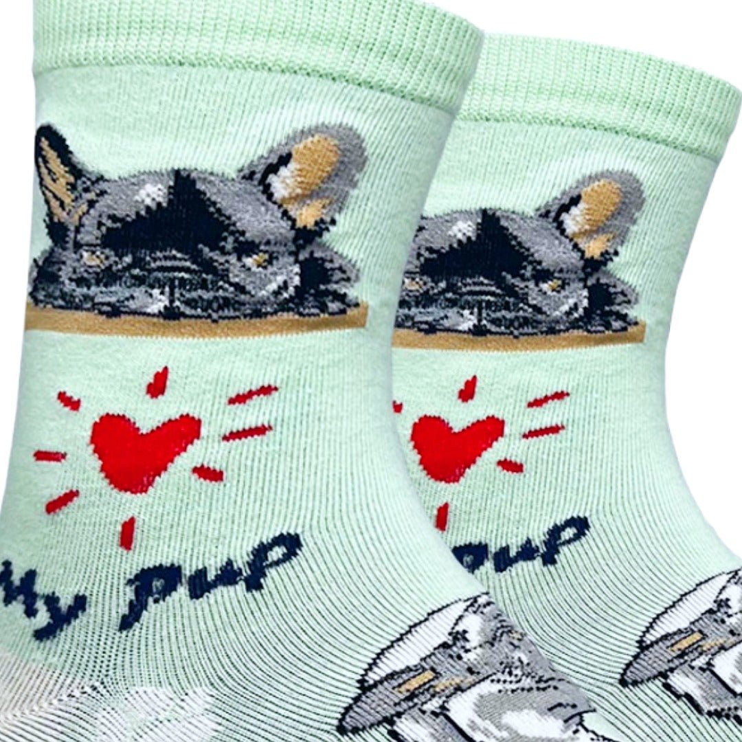Bulldog Dog Socks (Adult Medium - Women's Shoe Sizes 5 - 10)