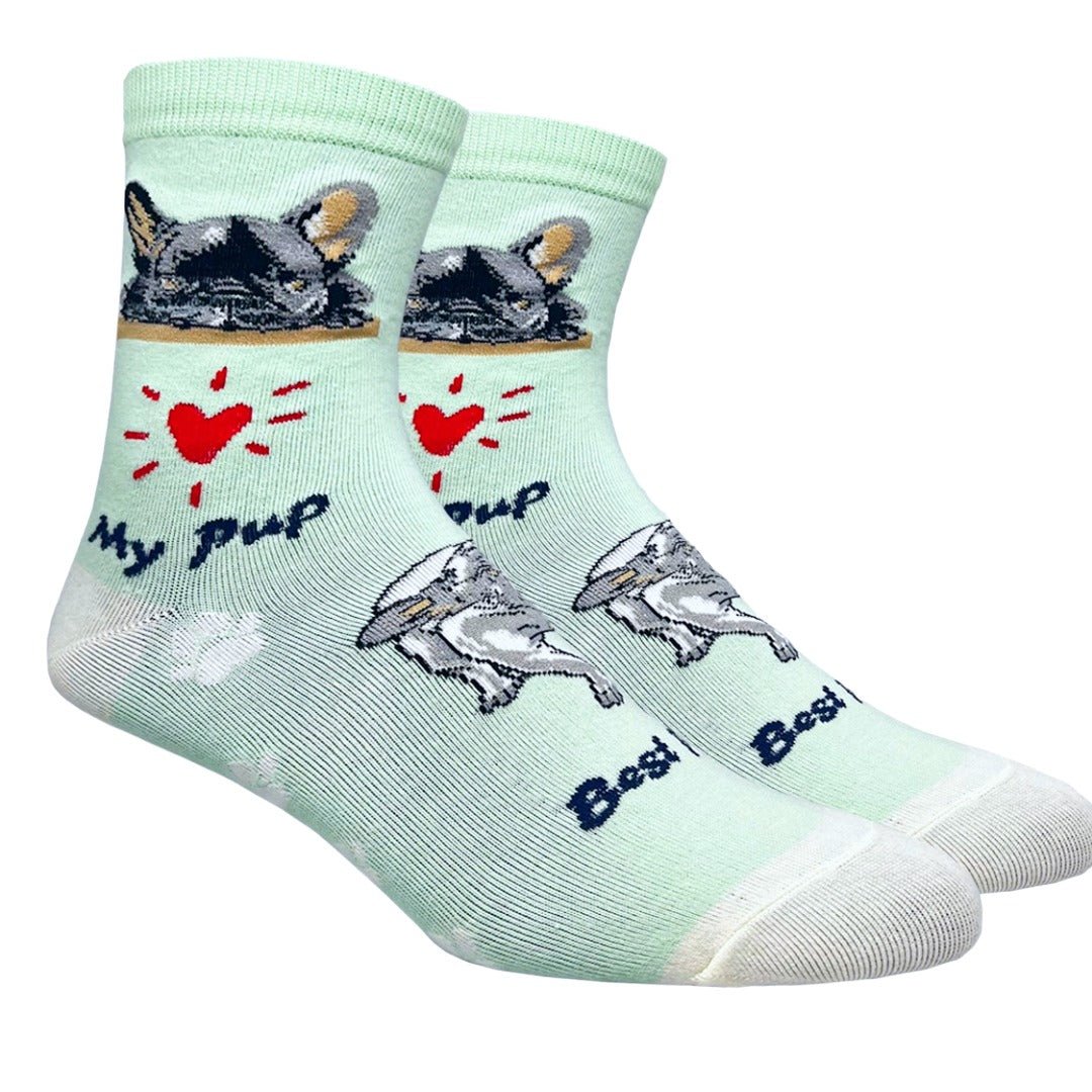 Bulldog Dog Socks (Adult Medium - Women's Shoe Sizes 5 - 10)