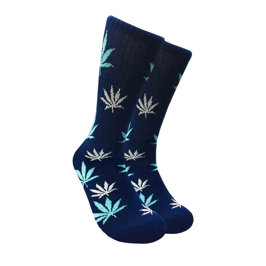 Cannabis Leaf Patterned Socks (Adult Large - Men's Shoe Sizes 8 - 12)