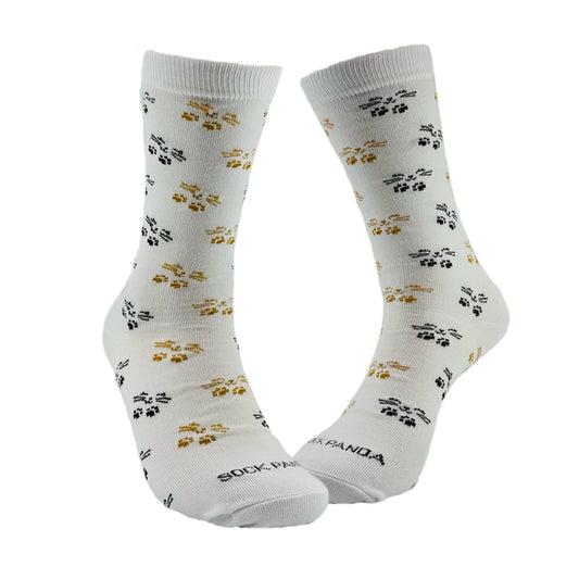 Cat Face and Paws the Sock Panda (Adult Medium - Women's Shoe Sizes 5 - 10)