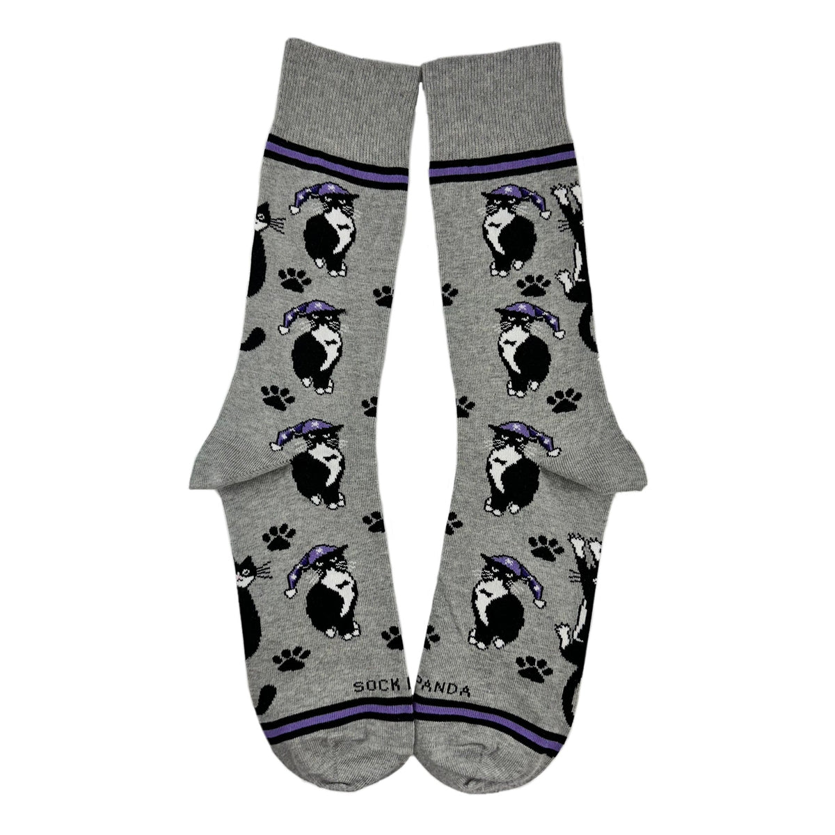 Cat Wearing a Hat Socks from the Sock Panda (Adult Large - Men's Shoe Sizes 8 - 12)