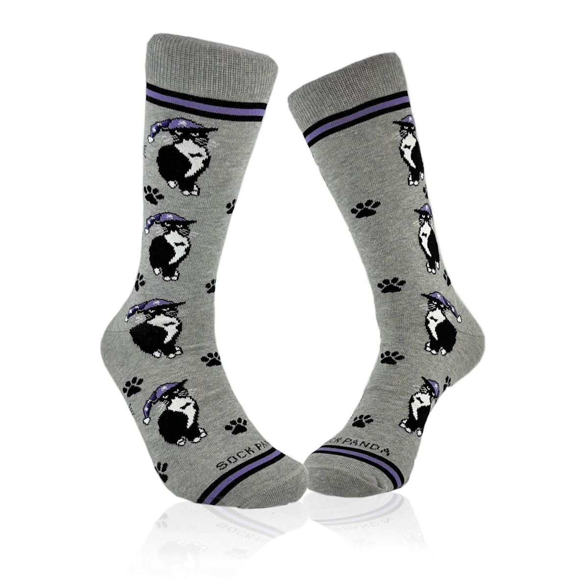 Cat Wearing a Hat Socks from the Sock Panda (Adult Large - Men's Shoe Sizes 8 - 12)
