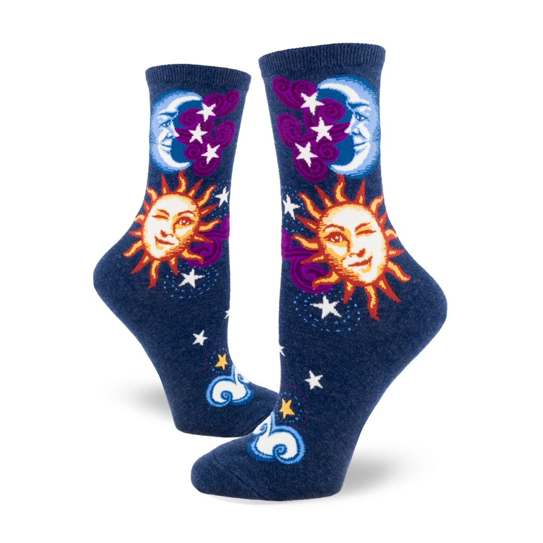 Celestial Sun & Moon Women€™s Crew €“ Heather Navy