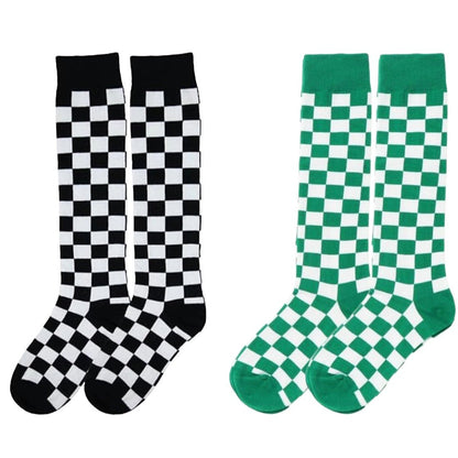 Checkered Pattern Knee High Socks (Adult Medium - Women's Shoe Sizes 5 - 10)