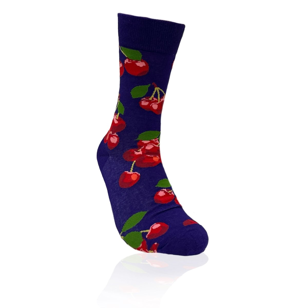 Cherry Patterned Socks from the Sock Panda (Adult Medium) PurpCherryMd