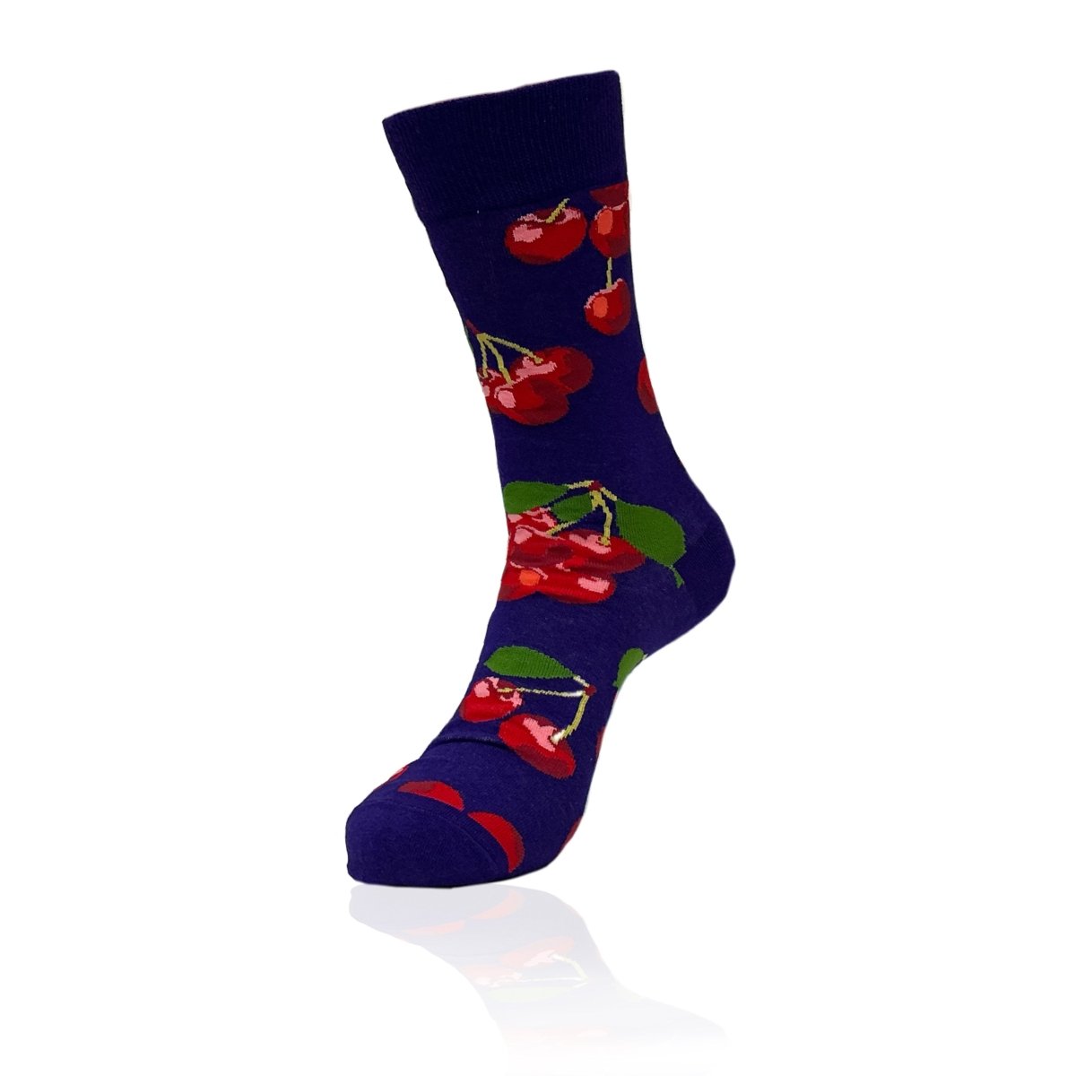 Cherry Patterned Socks from the Sock Panda (Adult Medium) PurpCherryMd