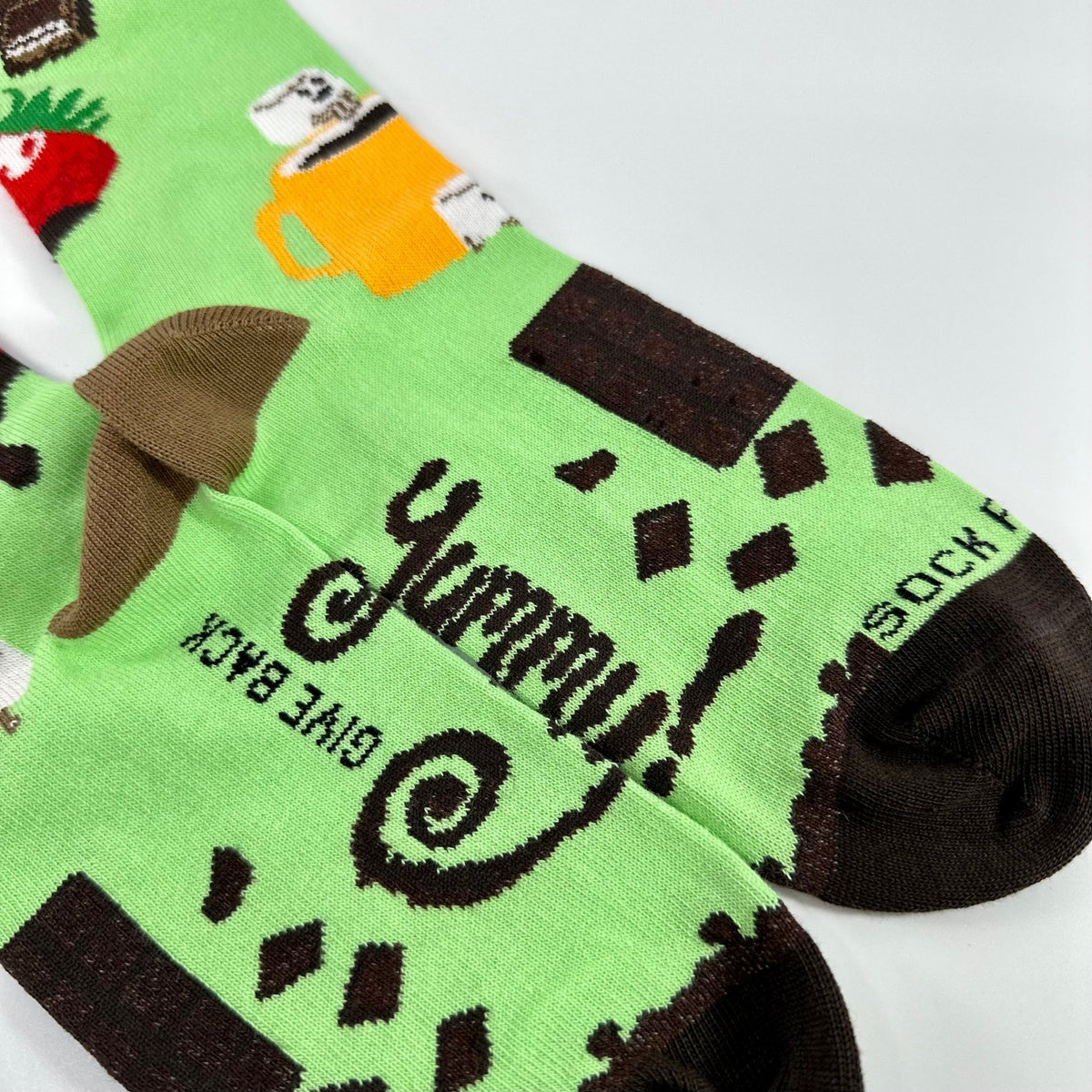 Chocolate Party Time Socks from the Sock Panda (Adult Small - Shoe Sizes 2 - 5)