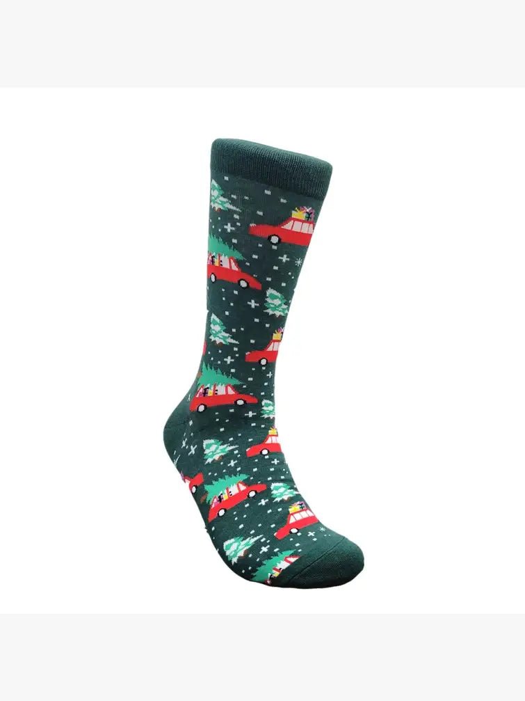 Christmas Tree on a Car Socks from the Sock Panda