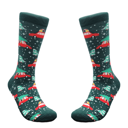 Christmas Tree on a Car Socks from the Sock Panda
