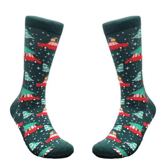 Christmas Tree on a Car Socks from the Sock Panda