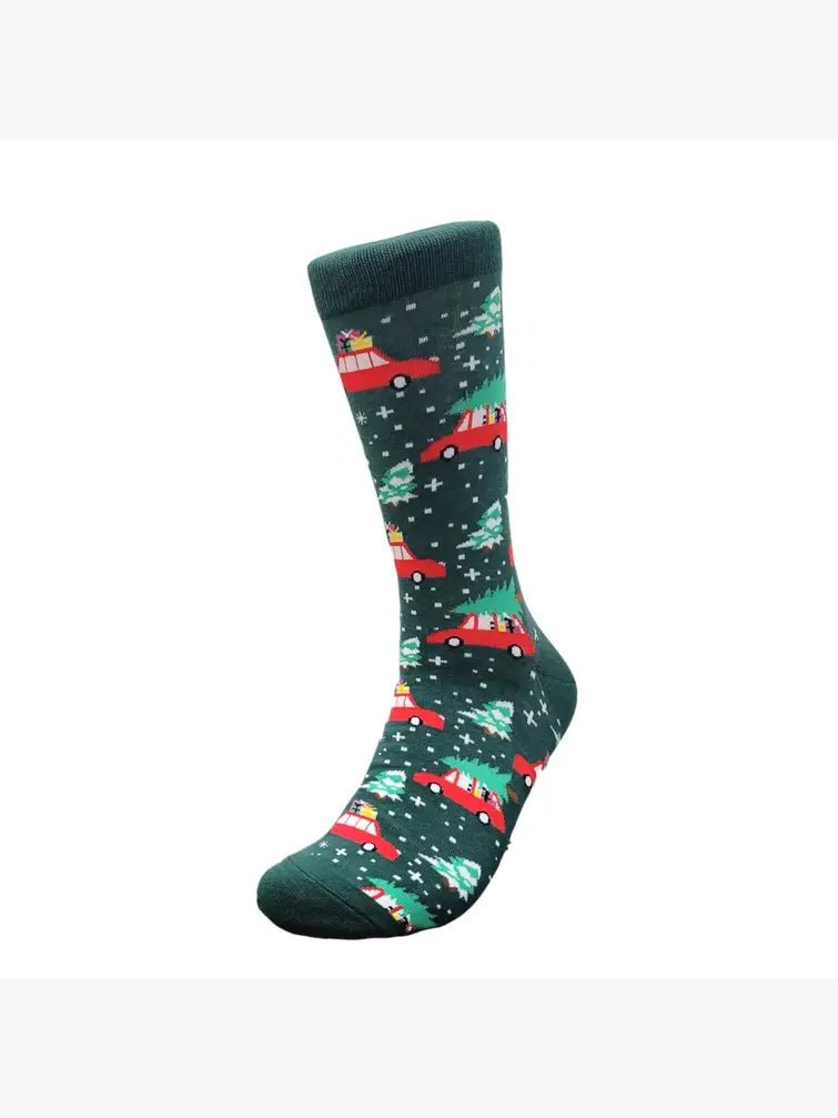 Christmas Tree on a Car Socks from the Sock Panda