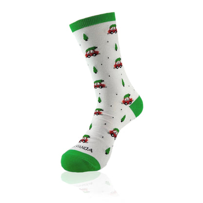 Christmas Tree on a Car Socks from the Sock Panda (Adult Medium)