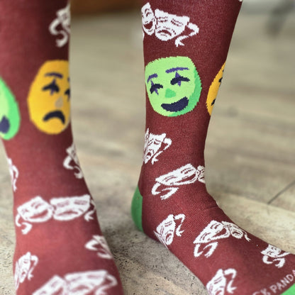 Classical Comedy and Tragedy Masks Socks from the Sock Panda