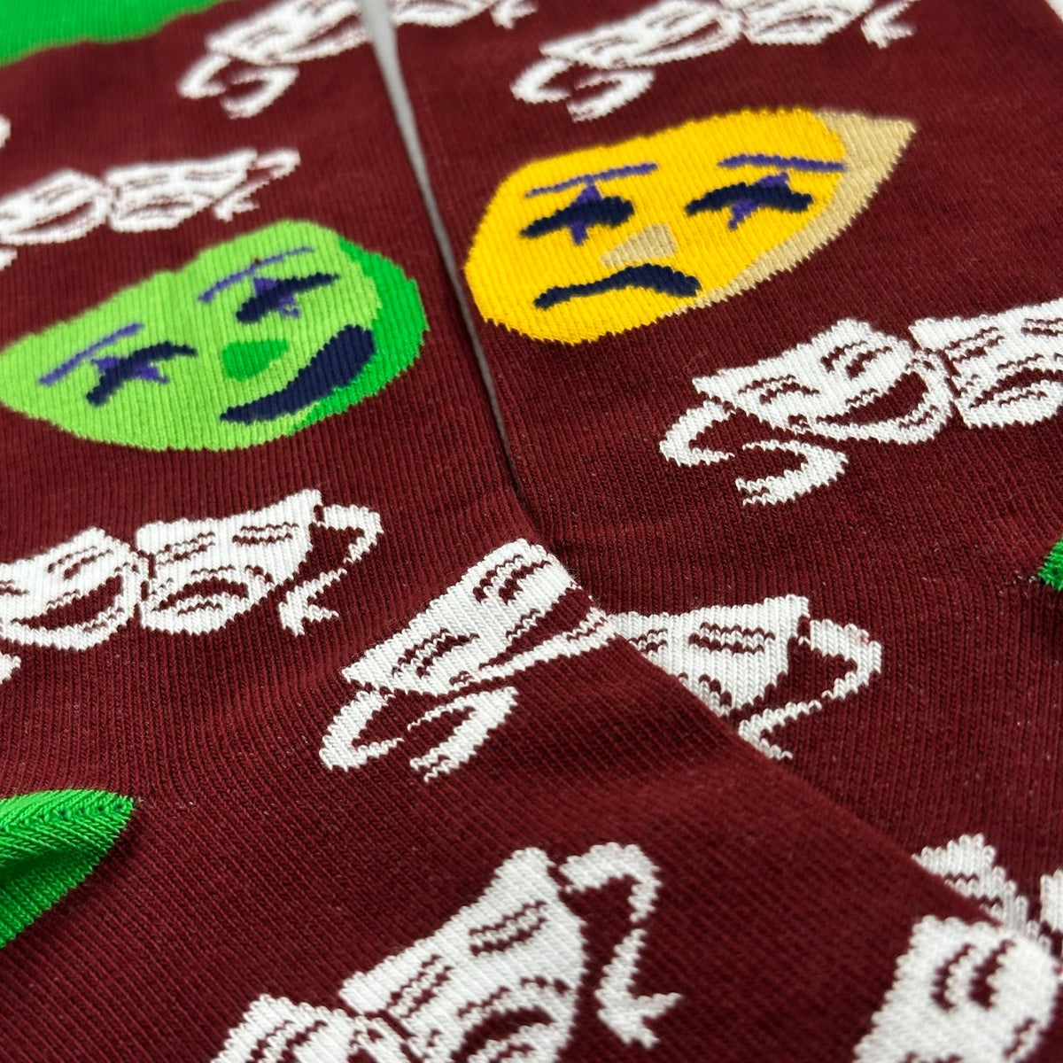 Classical Comedy and Tragedy Masks Socks from the Sock Panda
