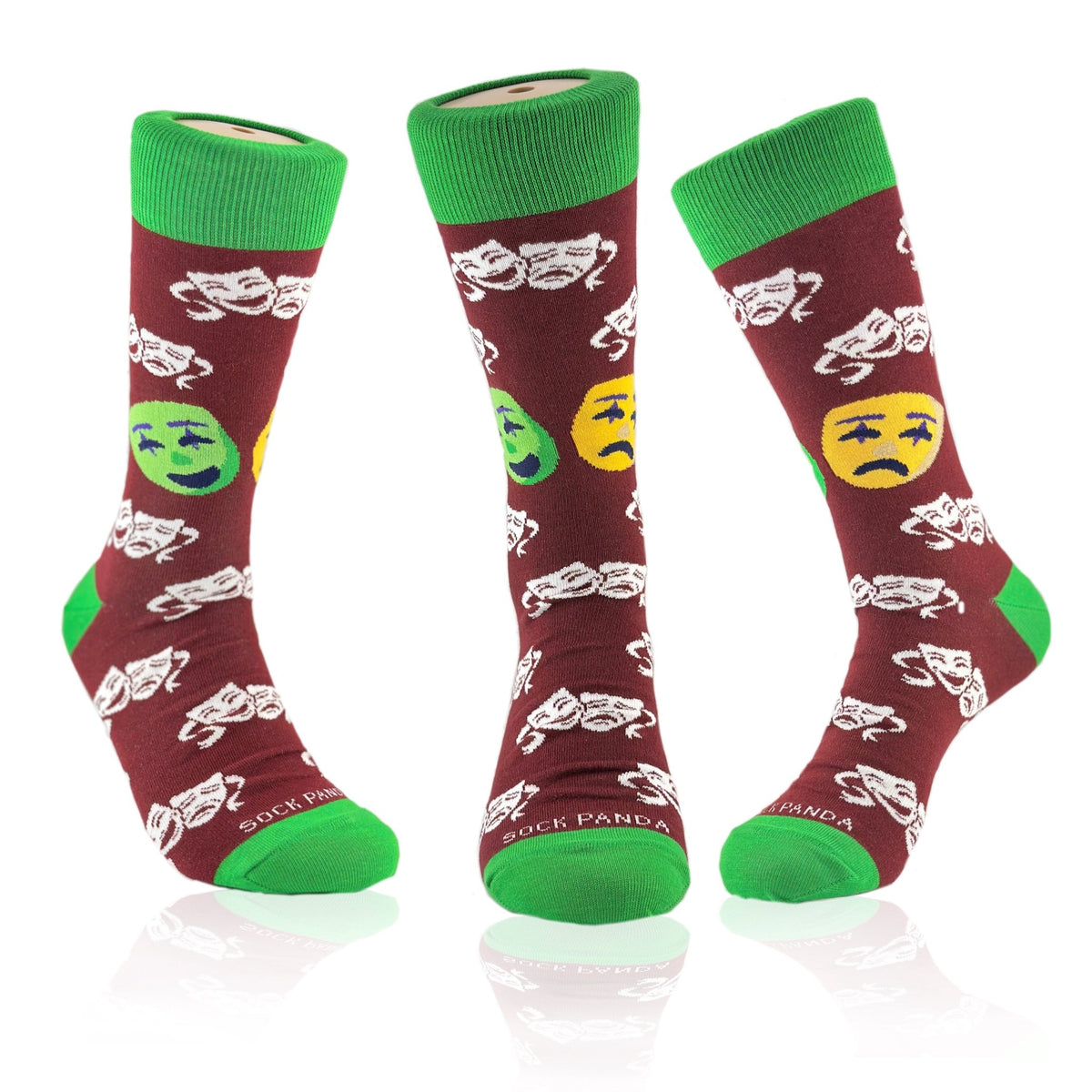 Classical Comedy and Tragedy Masks Socks from the Sock Panda