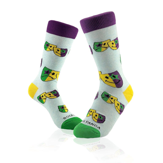 Classical Comedy and Tragedy Masks Socks from the Sock Panda (Adult Small)