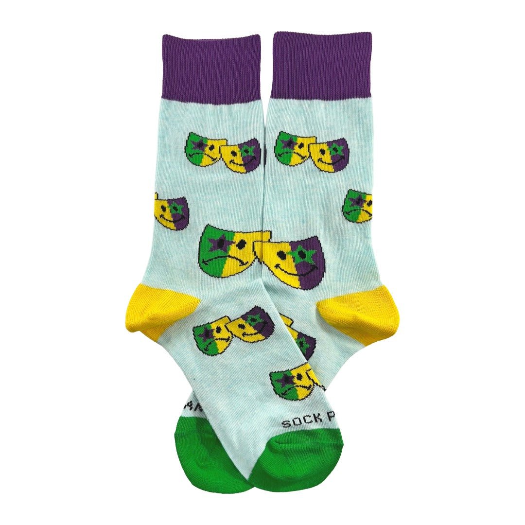 Classical Comedy and Tragedy Masks Socks from the Sock Panda (Adult Small)