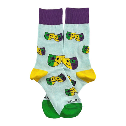 Classical Comedy and Tragedy Masks Socks from the Sock Panda (Adult Small)