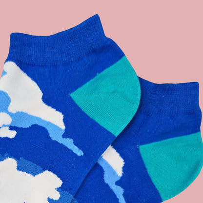 Cloud Pattern Ankle Socks from the Sock Panda (Adult Medium)