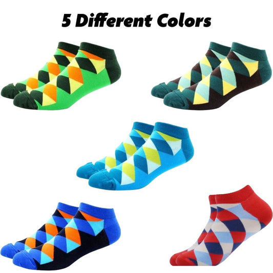 Colorful Argyle Ankle Socks (Adult Large - Men's Shoe Sizes 8 - 12) from the Sock Panda