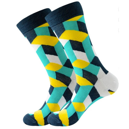 Colorful Cube Pattern Socks from the Sock Panda (Adult Large)
