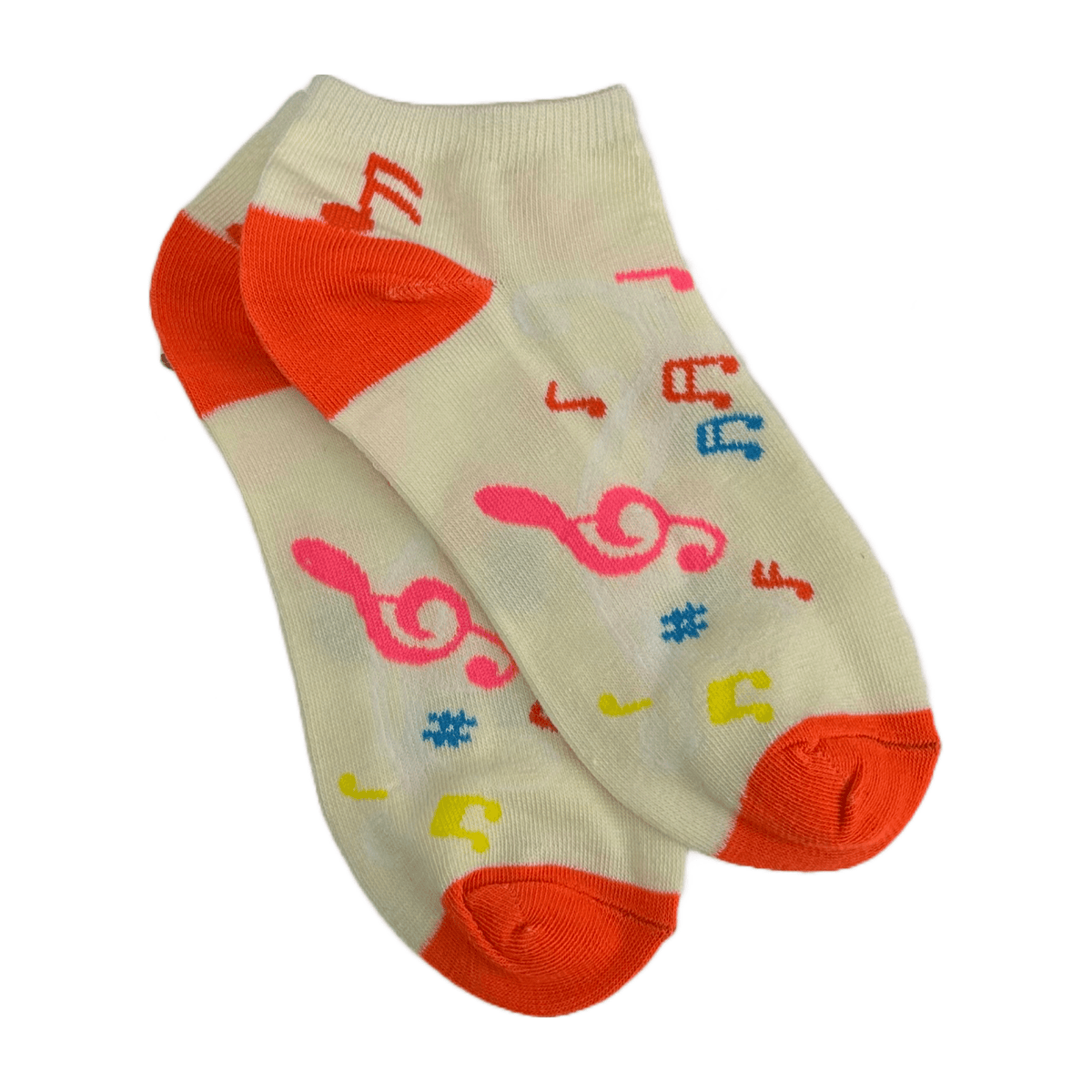 Colorful Music Note Pattern Ankle Socks (Adult Medium - Women's Shoe Sizes 5 - 10)