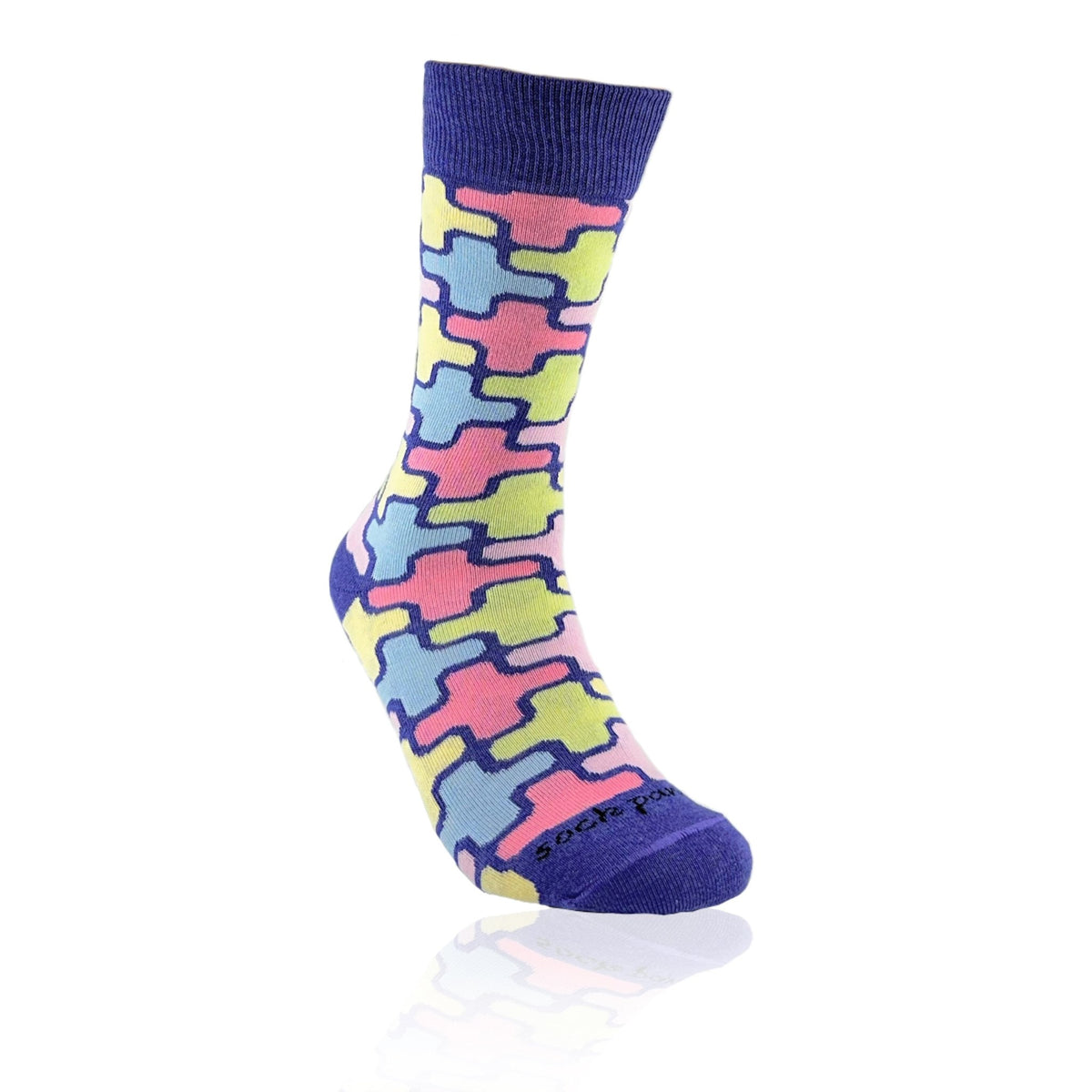 Colorful Puzzle Pattern Socks from the Sock Panda (Adult Medium)