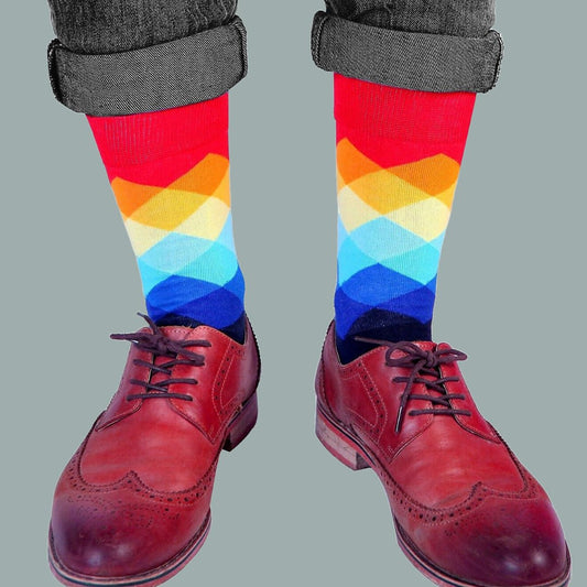 Colorful Red Diamond Argyle Pattern Socks from the Sock Panda
