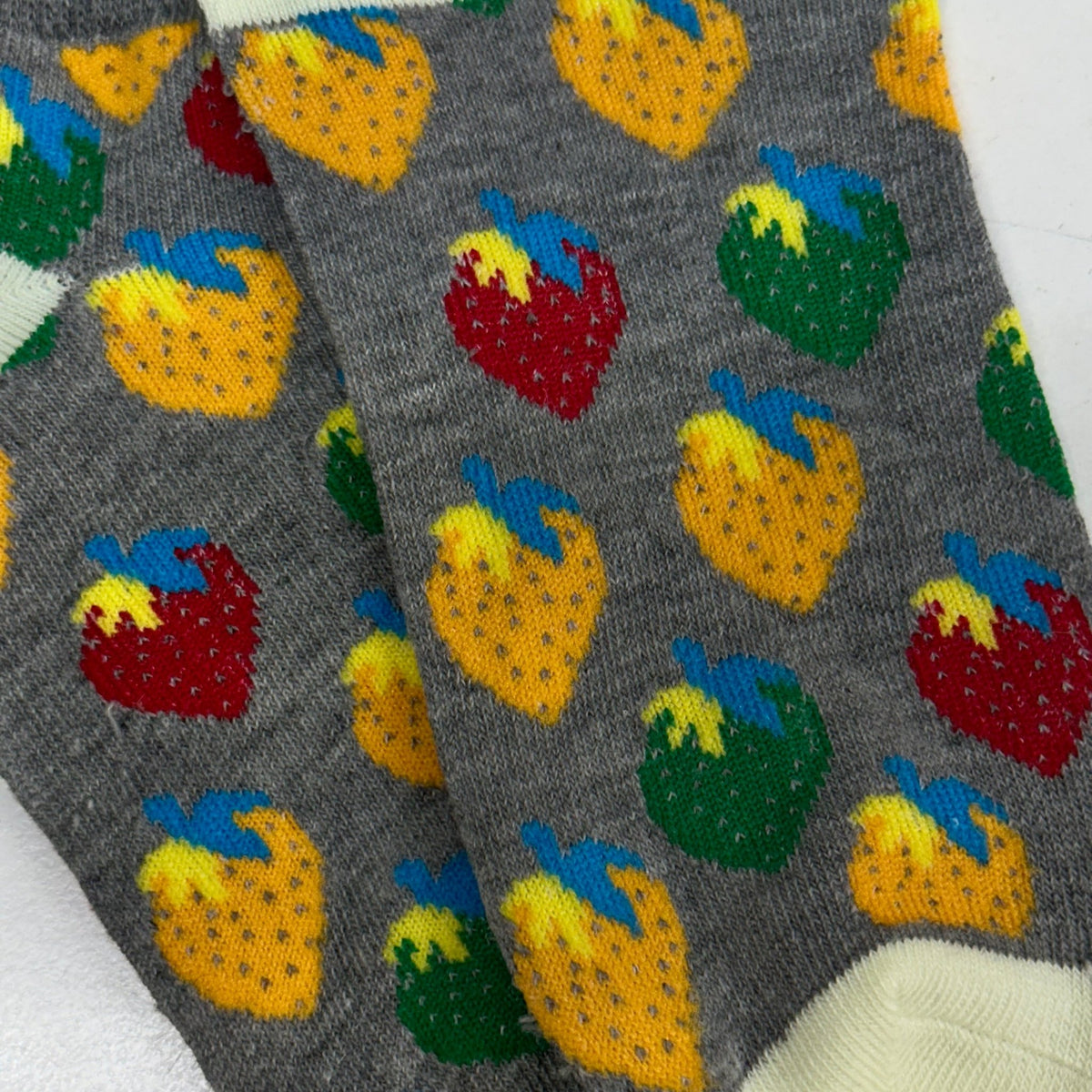 Colorful Strawberry Patterned Ankle Socks (Adult Medium - Women's Shoe Sizes 5 - 10)