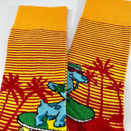 Cool Skateboarding Dog Socks from the Sock Panda (Adult Small - Shoe Sizes 2 - 5)