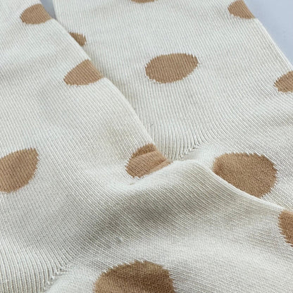 Cream and Beige Polka Dot Socks from the Sock Panda (Adult Large)