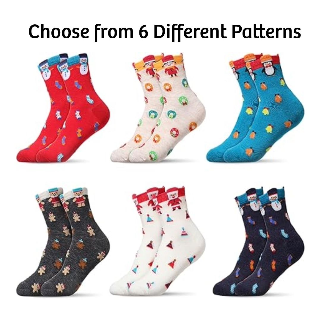 Cute Holiday Pattern Socks (Adult Medium - Women's Shoe Sizes 5 - 10)