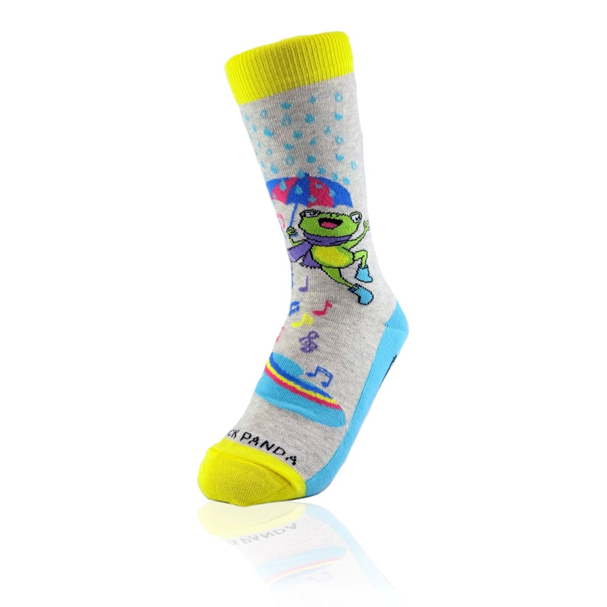 Dancing in the Rain Frog Socks from the Socks Panda (Adult Small) RainFrogSm