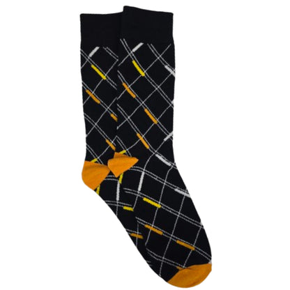 Diagonal Line Grid Socks from the Sock Panda (Adult Large - Men's Shoe Sizes 8 - 12)