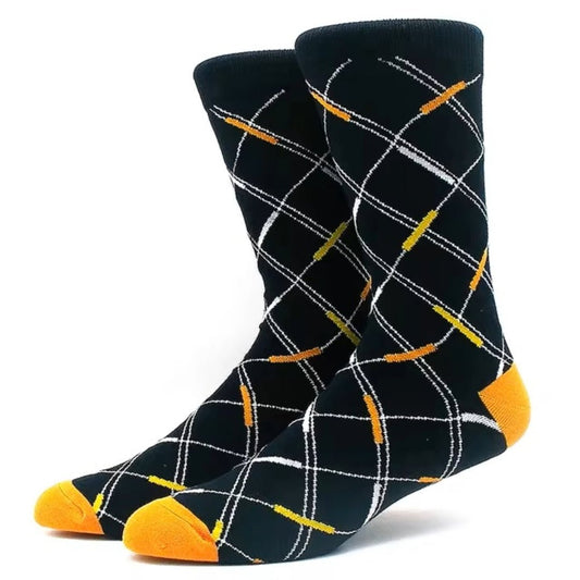 Diagonal Line Grid Socks from the Sock Panda (Adult Large - Men's Shoe Sizes 8 - 12)