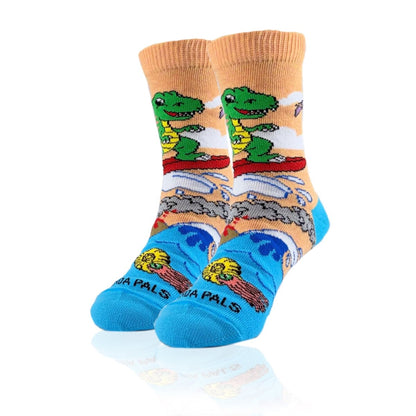 Dinosaur (T-Rex) Surfer Socks from the Sock Panda (Ages 3-7) SurfDinoMd