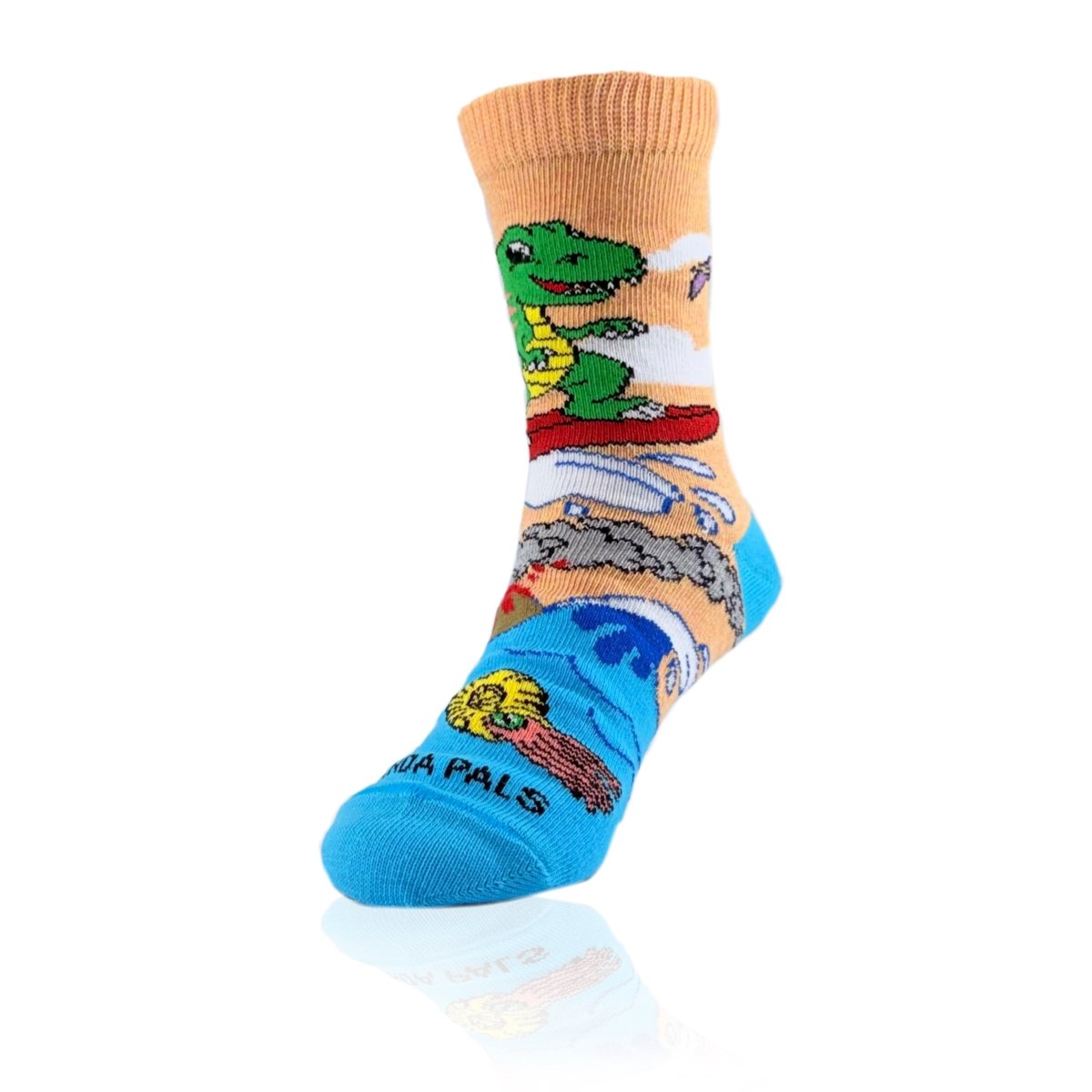Dinosaur (T-Rex) Surfer Socks from the Sock Panda (Ages 3-7) SurfDinoMd
