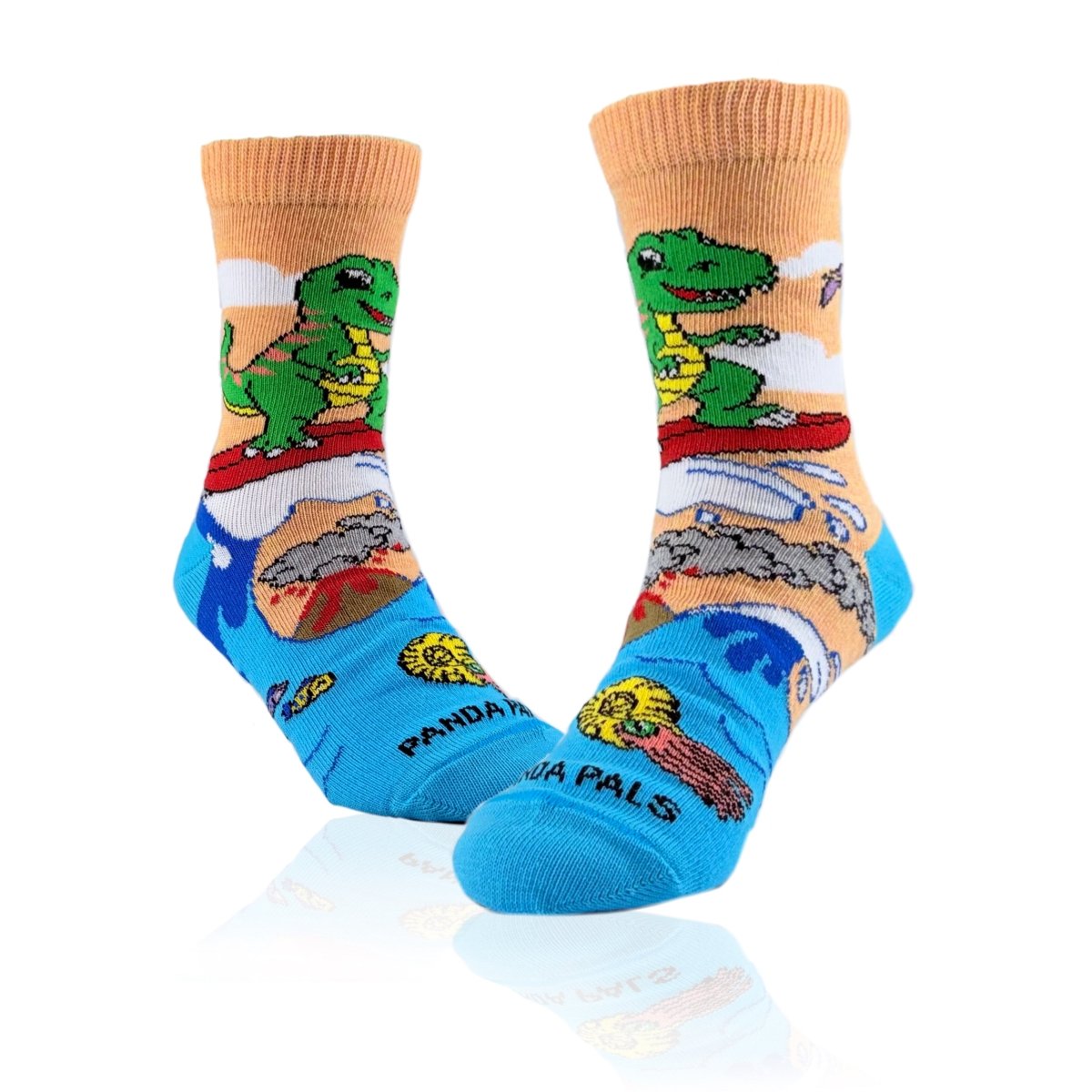 Dinosaur (T-Rex) Surfer Socks from the Sock Panda (Ages 3-7) SurfDinoMd