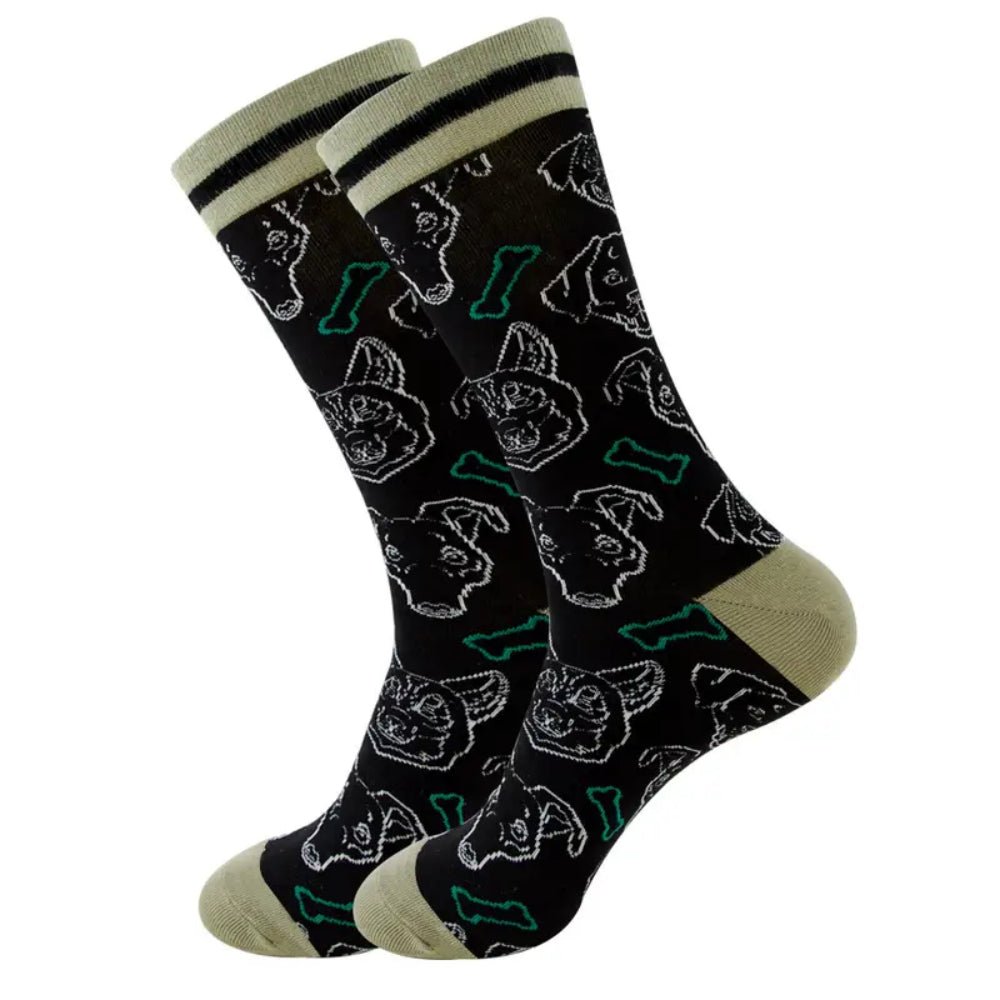 Dog Faces Socks from the Sock Panda (Adult Large - Men's Shoe Sizes 8 - 12)