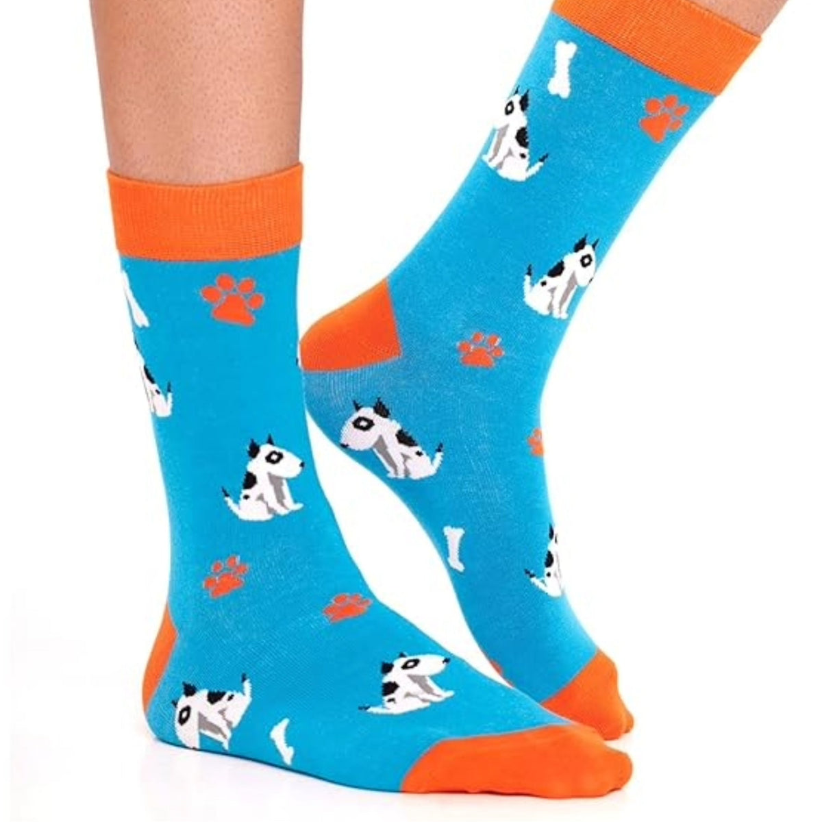 Dog with Bones & Paw Prints from the Sock Panda (Adult Medium - Women's Shoe Sizes 5 - 10)